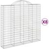 vidaXL Kaarevat kivikorit 8 kpl 200x50x180/200 cm galvanoitu rauta