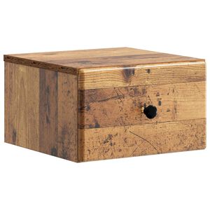 vidaXL Sein&auml;lle Kiinnitett&auml;v&auml; Y&ouml;p&ouml;yt&auml; Vanha puu 34,5 x 33 x 20 cm