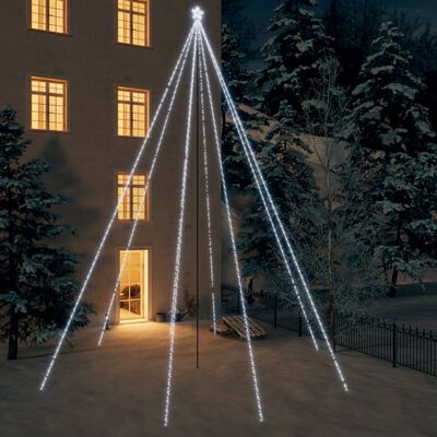 vidaXL Joulukuusen valot sisä-/ulkokäyttöön 1300 x LED kylmä valk. 8 m