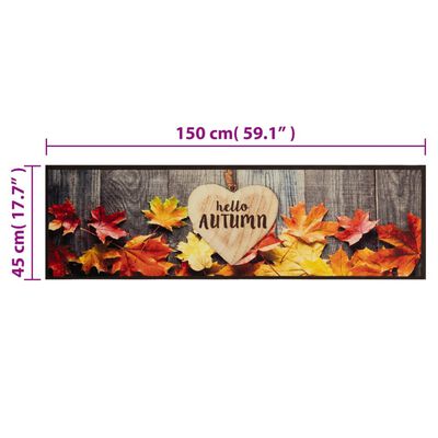 vidaXL Keittiön pestävä matto Autumn 45x150 cm sametti