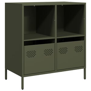 vidaXL senkki oliivinvihre&auml; 68x39x73,5 cm kylm&auml;valssattu ter&auml;s