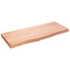 vidaXL Sein&auml;hylly vaaleanruskea 100x40x(2-6) cm k&auml;sitelty t&auml;ystammi