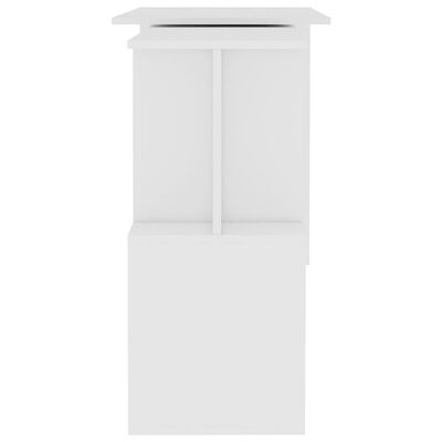 vidaXL Kulmapöytä valkoinen 200x50x76 cm lastulevy