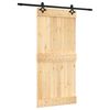 vidaXL Liukuovi Luonnollinen ja musta 95 x 210 cm Massiivinen m&auml;nty