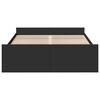 vidaXL Sängynrunko laatikoilla musta 135x190 cm tekninen puu