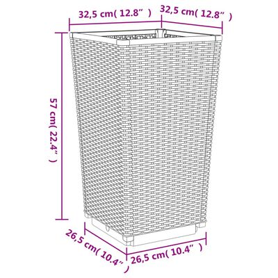 vidaXL Ulkokukkalaatikot 4 kpl valkoinen 32,5x32,5x57 cm PP