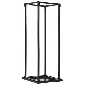 vidaXL Polttopuuteline alustalla musta 37x37x113 cm ter&auml;s