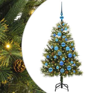 vidaXL Kunsti Taitettava Joulupuuni, jossa on K&auml;pyj&auml; Vihre&auml; 120 cm