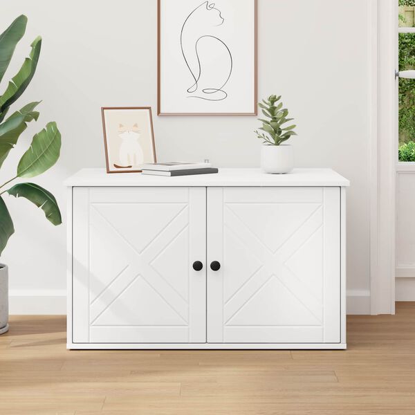 vidaXL Kissatalo Valkoinen 85 x 55 x 50,5 cm Tekninen puu