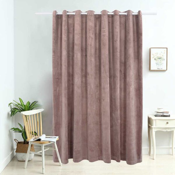 vidaXL Pimennysverho metallirenkailla sametti pinkki 290x245 cm