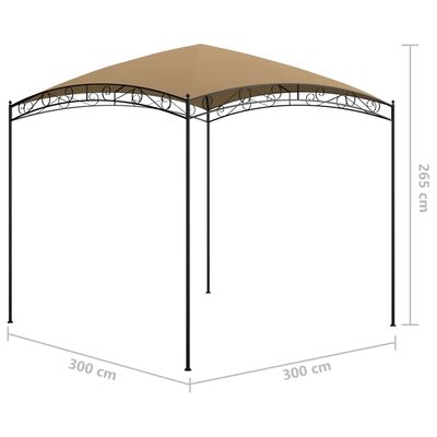 vidaXL Huvimaja 3x3x2,65 m harmaanruskea 180 g/m²