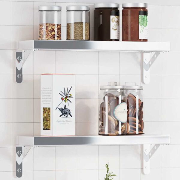 vidaXL Sein&auml;telineet kpl 15x2,5x11,5 cm hopea ruostumaton ter&auml;s