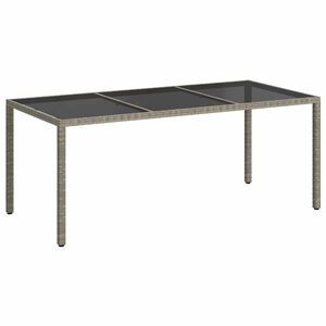 vidaXL Puutarhap&ouml;yt&auml; 190x90x75cm karkaistu lasi ja polyrottinki harmaa