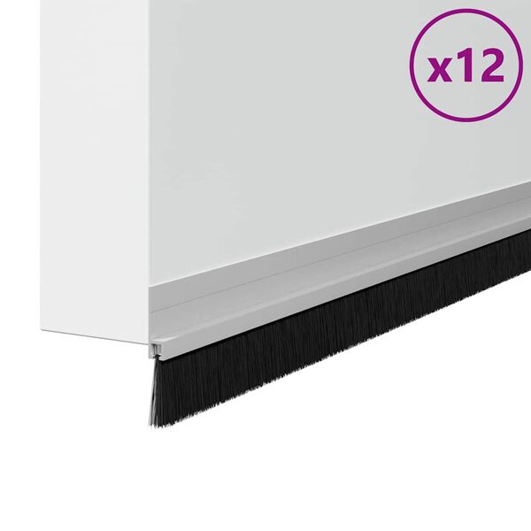 vidaXL Itsekiinnittyv&auml;t oven harjatiivisteet 12 pcs Hopea 100 cm