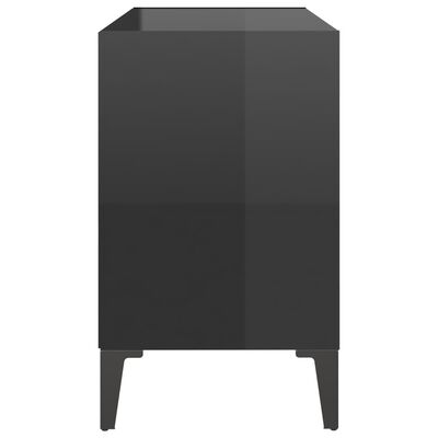 vidaXL TV-taso metallijaloilla korkeakiilto musta 69,5x30x50 cm