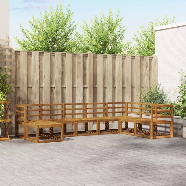 vidaXL Ulkosohvakokoelma 8 pcs Luonnollinen Tihe&auml; akasiapuu