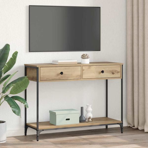 vidaXL Konsolip&ouml;yt&auml; Artisan tammi 100 x 34,5 x 75 cm Tekninen puu