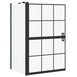 vidaXL Kylpy suihkuverho Musta ja l&auml;pin&auml;kyv&auml; 80 x 68 x 128 cm
