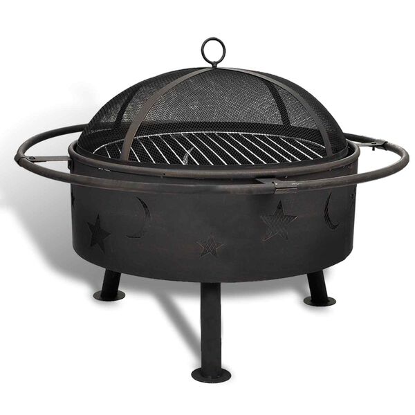 vidaXL Tuliskala Kuu Musta 82 x 82 x 64 cm Ter&auml;s