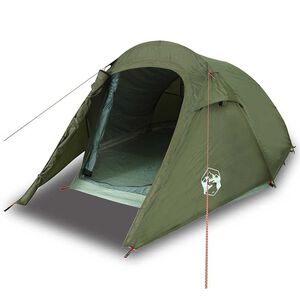 vidaXL Camping teltta tunneli 2-hengen oliivinvihre&auml; vedenpit&auml;v&auml;
