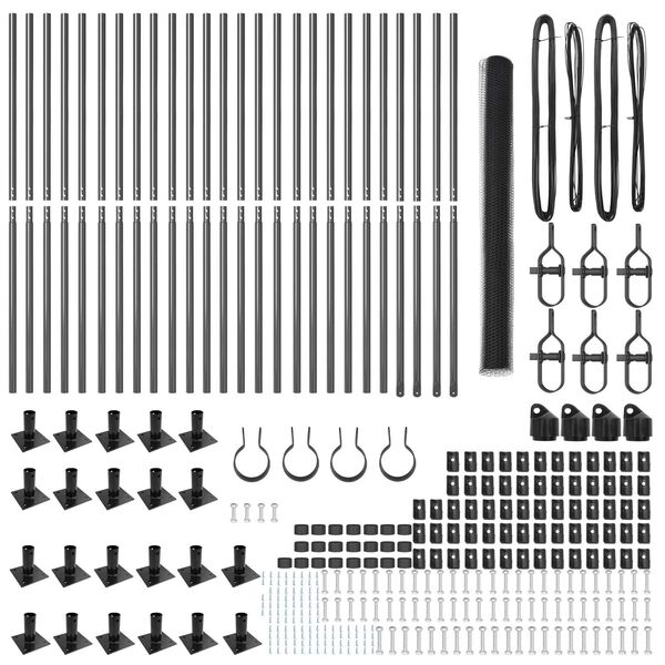 vidaXL Aitalatu Harmaa 50 x 1,5 m (13 mm verkko) Ter&auml;st&auml; ja PVC:t&auml;