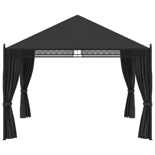 vidaXL Huvimaja verhoilla 3,5x3,5x3,1 m antrasiitti