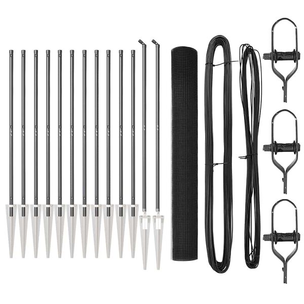 vidaXL Aitalatu Harmaa 25 x 1,2 m (16 x 16 mm verkko) Teräs ja PVC