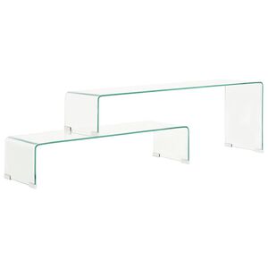 vidaXL 2-osainen Sohvap&ouml;yt&auml;sarja 90x30x20/110x30x40 cm karkaistu lasi