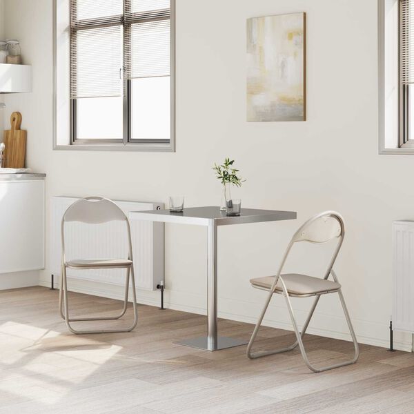 vidaXL Kangasl&auml;pp&auml;tuoli 2 pcs Hiekka 48 x 43,5 x 81 cm Nahkavaatetus