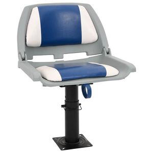 vidaXL 2-osainen Taitettava venetuolisarja sinivalkoinen 48x51x41 cm