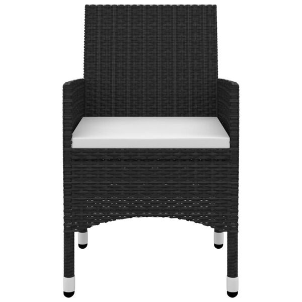 vidaXL 5-osainen Ulkoruokaryhm&auml; tyynyill&auml; polyrottinki ja lasi