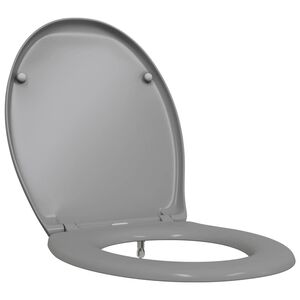 vidaXL Nopeasti irrotettava wc-istuin Harmaa 44.8 x 37.3 x 4.2 cm
