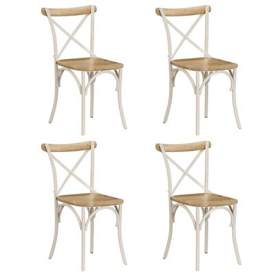 vidaXL Ristiselkäiset tuolit 4 kpl valkoinen mangopuu