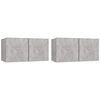 vidaXL Sein&auml;kiinnitett&auml;v&auml; TV-taso 2 kpl betoninharm. 60x30x30 cm