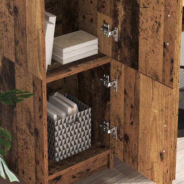 vidaXL Korkea kaappi Vanha puu 31.5 x 32 x 122.5 cm