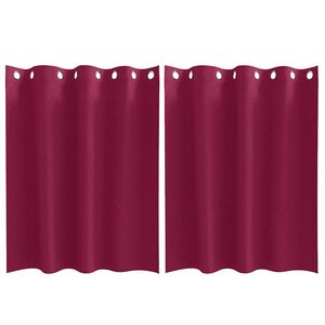 vidaXL Piment&auml;v&auml; verho renkailla 2 pcs Viininpunainen 140 x 140 cm