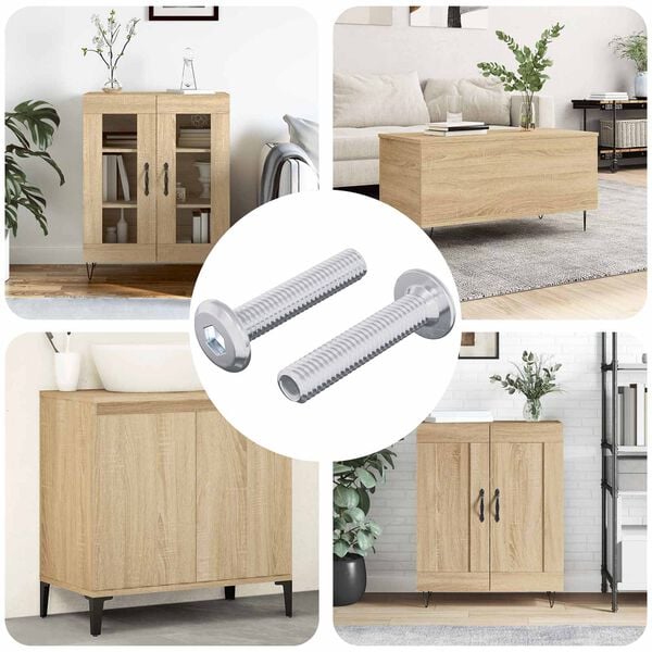 vidaXL Lukitusruuvi Yksiv&auml;rinen 2 pcs Hopea M6 x 30 mm Ter&auml;s