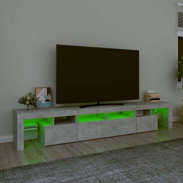 vidaXL TV-taso LED-valoilla betoninharmaa 230x36,5x40 cm