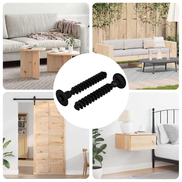 vidaXL Pistorasian korkea ruuvi 2 pcs Musta M5 x 40 mm Rauta