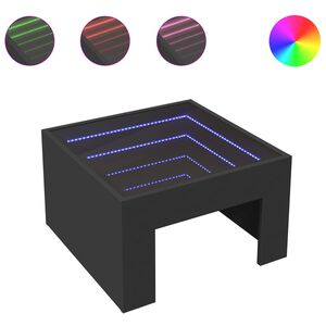 vidaXL Sohvap&ouml;yt&auml; Infinity LED-valoilla musta 50x50x30 cm