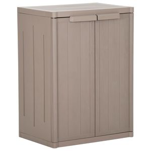 vidaXL Puutarhan varastokaappi ruskea 65x45x88 cm PP puutyyli