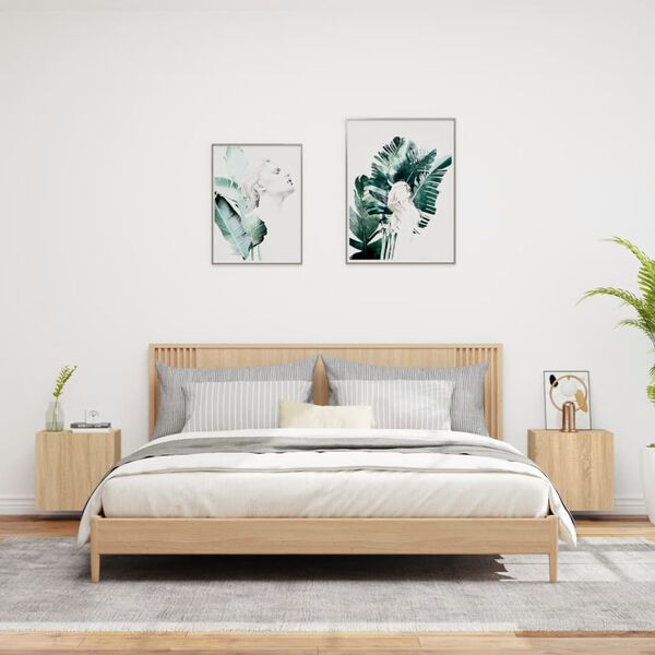 vidaXL TV-seinäkaapit 2 kpl Sonoma-tammi 40,5x30x40 cm tekninen puu