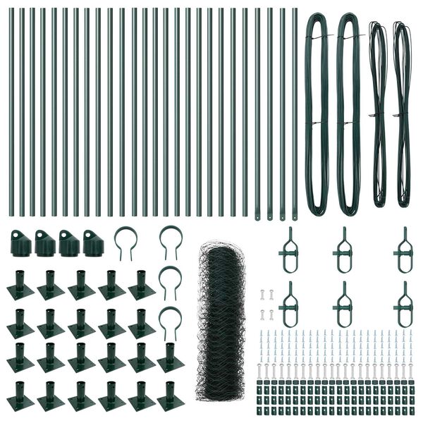 vidaXL Aitalatu Vihre&auml; 50 x 0,8 m (50 mm verkko) Ter&auml;st&auml; ja PVC:t&auml;