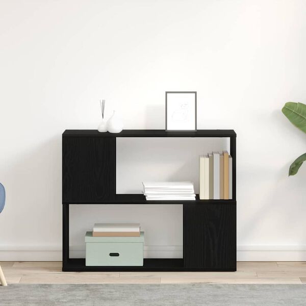 vidaXL TV-tasosetti Musta tammi. 80 x 24 x 63 cm Tekninen puu