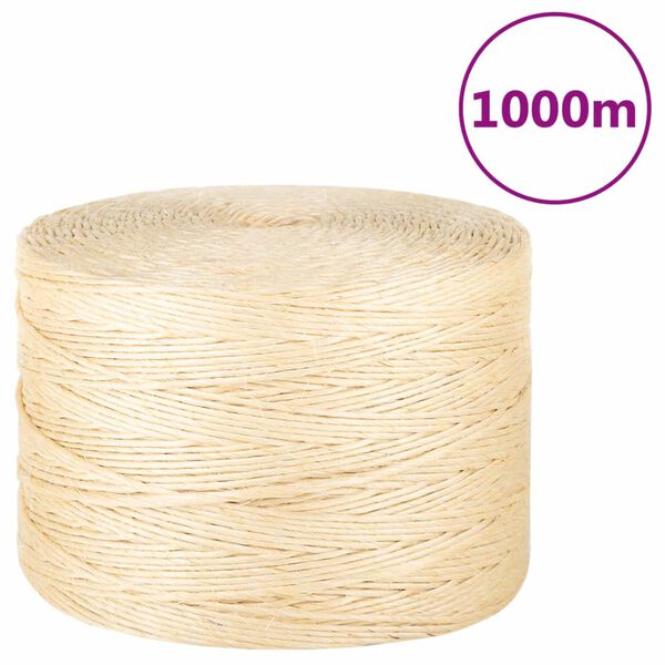 vidaXL Köysi 100% Sisal 3 mm 1000 m