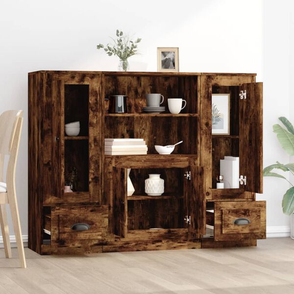 vidaXL Kaapit 3 kpl savutammi tekninen puu