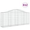 vidaXL Kaarevat kivikorit 12 kpl 200x30x80/100 cm galvanoitu rauta