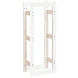 vidaXL Polttopuuteline valkoinen 41x25x100 cm t&auml;ysi m&auml;nty