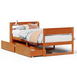 vidaXL S&auml;ngynrunko ilman patjaa vahanruskea 75x190 cm t&auml;ysi m&auml;nty