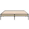 vidaXL Sängynrunko Sonoma tammi 140x200 cm tekninen puu ja metalli